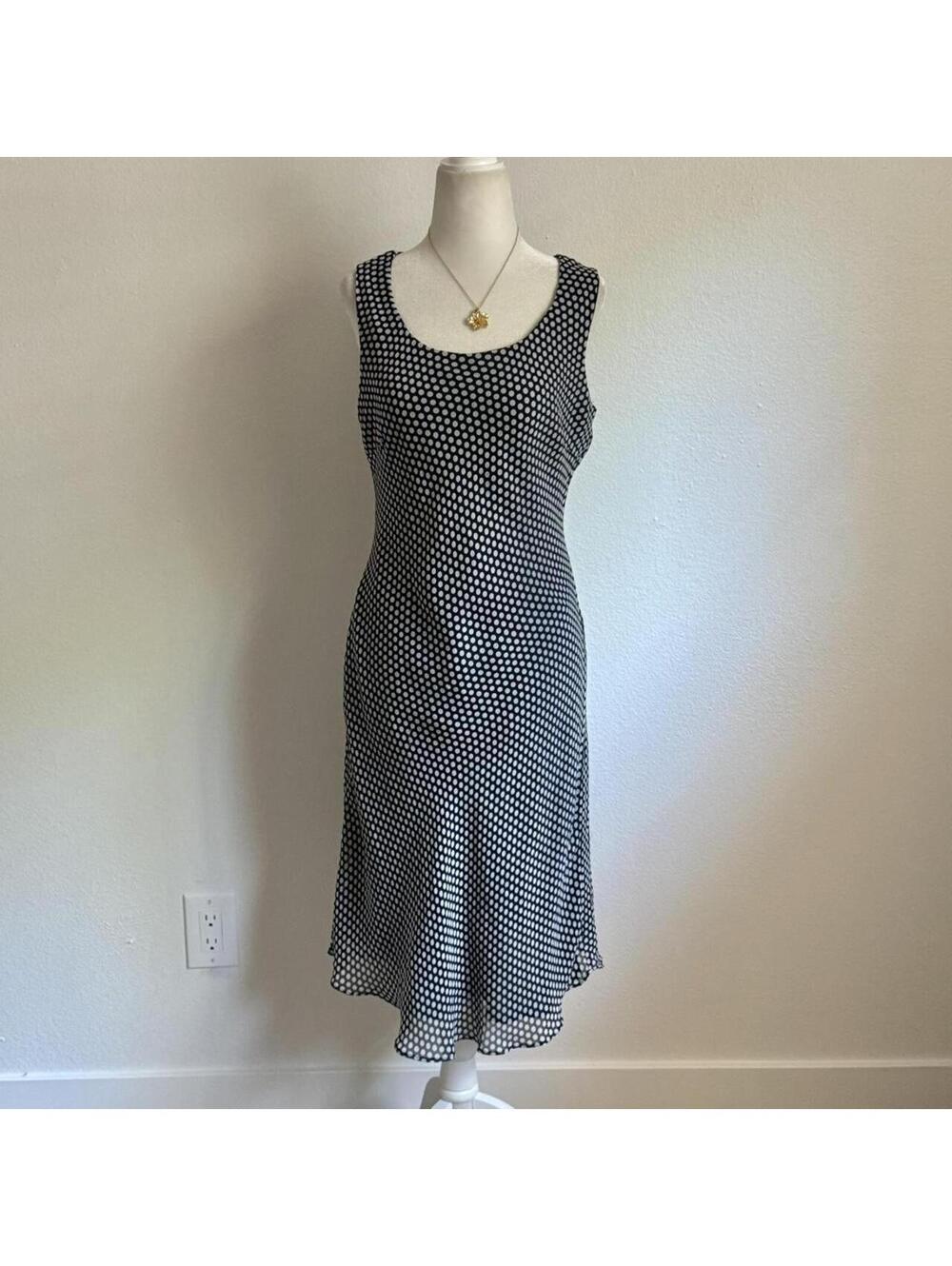 ੈ✩‧₊˚y2k navy blue midi polka dot dress
